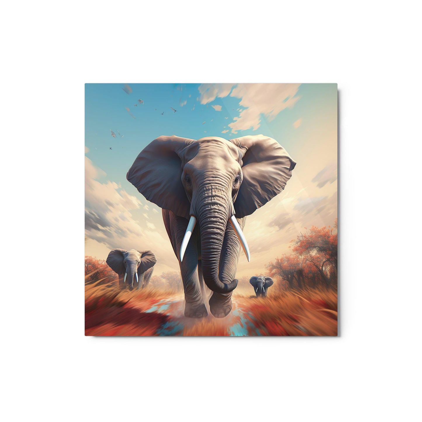 Metal prints: An Elephant Mother Walk