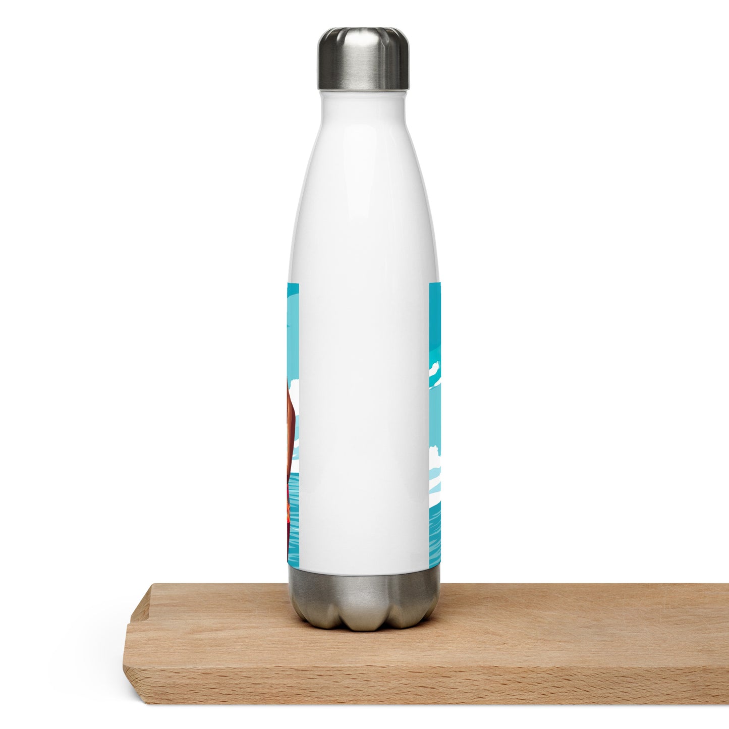 Stainless Steel Water Bottle At the Beach