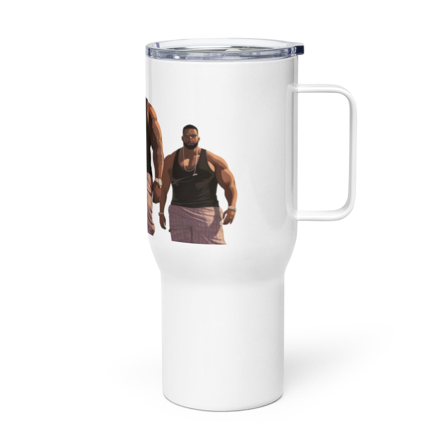 Travel mug with a handle Big Men Do it Better